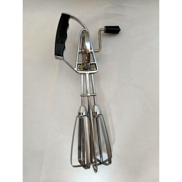 Stainless Kitchen Vintage Sears Egg Beater Black Hand Mixer Retro